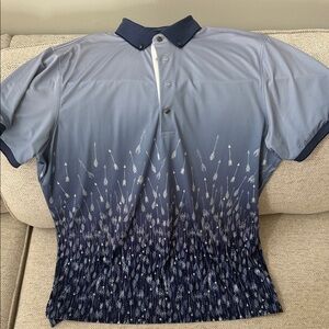 Greyson Blue Gradient Polo with Arrow Pattern TPC Jasna Polana country club